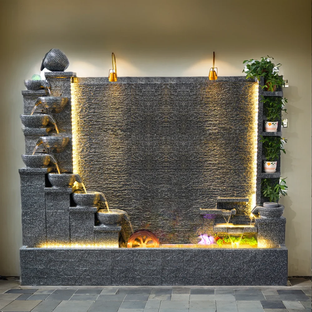 Fuente de agua para exteriores de 2 metros, decoración de Villa de jardín,  fuente grande, cascada, fuentes de hormigón, flujos de agua Zen - AliExpress, image size:1000x1000