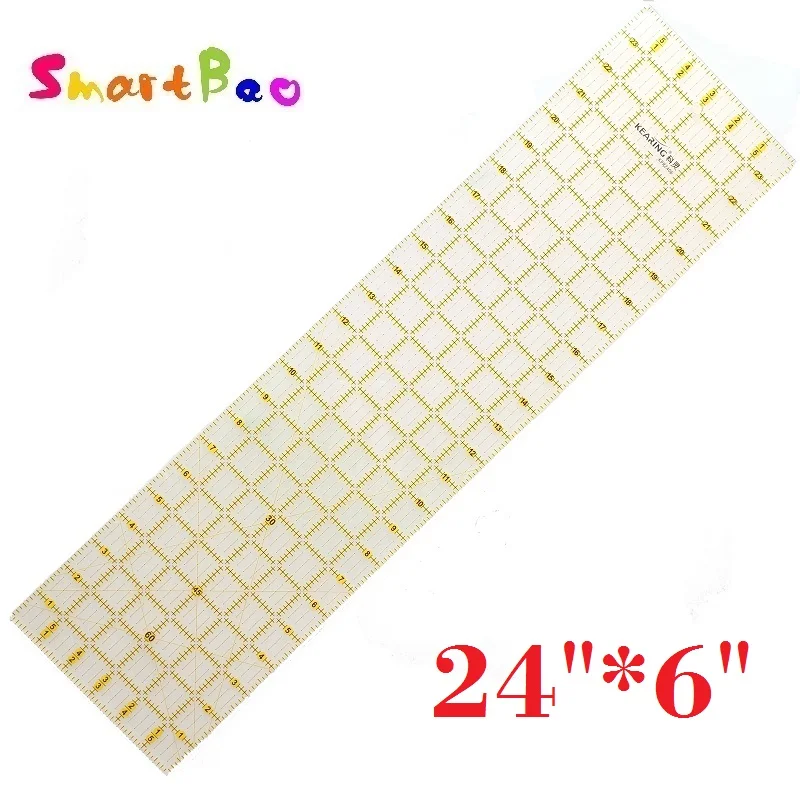 24"*6" Sewing Ruler Quilting Ruler Clear Acrylic Quilt Grid Sewing Measuring Tools 3mm Thickness KPR2406