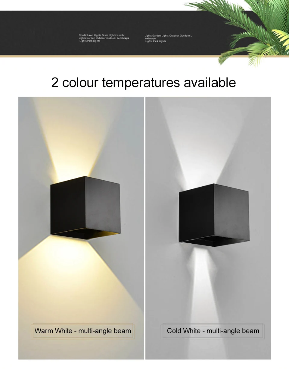 LED Wall Lamps 7W Cold White Warm White Waterproof Outdoor Interior Modern Nordic Square Wall Lights For Indoor Garden Corridors