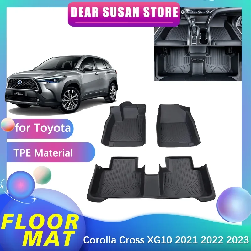 

Специальный автомобильный напольный коврик для Toyota Corolla Cross XG10 2021 2022 2023 TPE, водонепроницаемый полноразмерный коврик для багажника, коврик, аксессуары