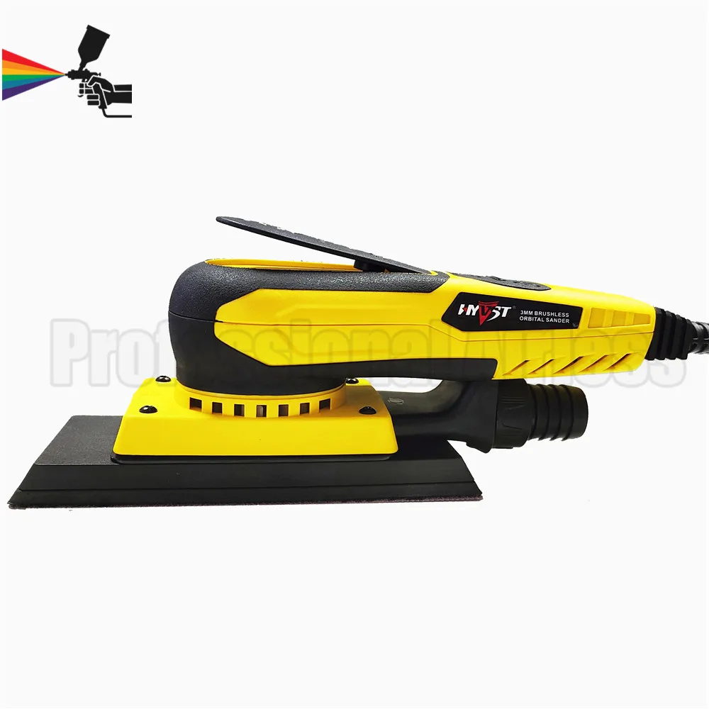 HYVST 70x198mm Square Electric Orbital Sander Woodworking Drywall 3mm Eccentricity Car Polishing Brushless Motor Grinder Tool