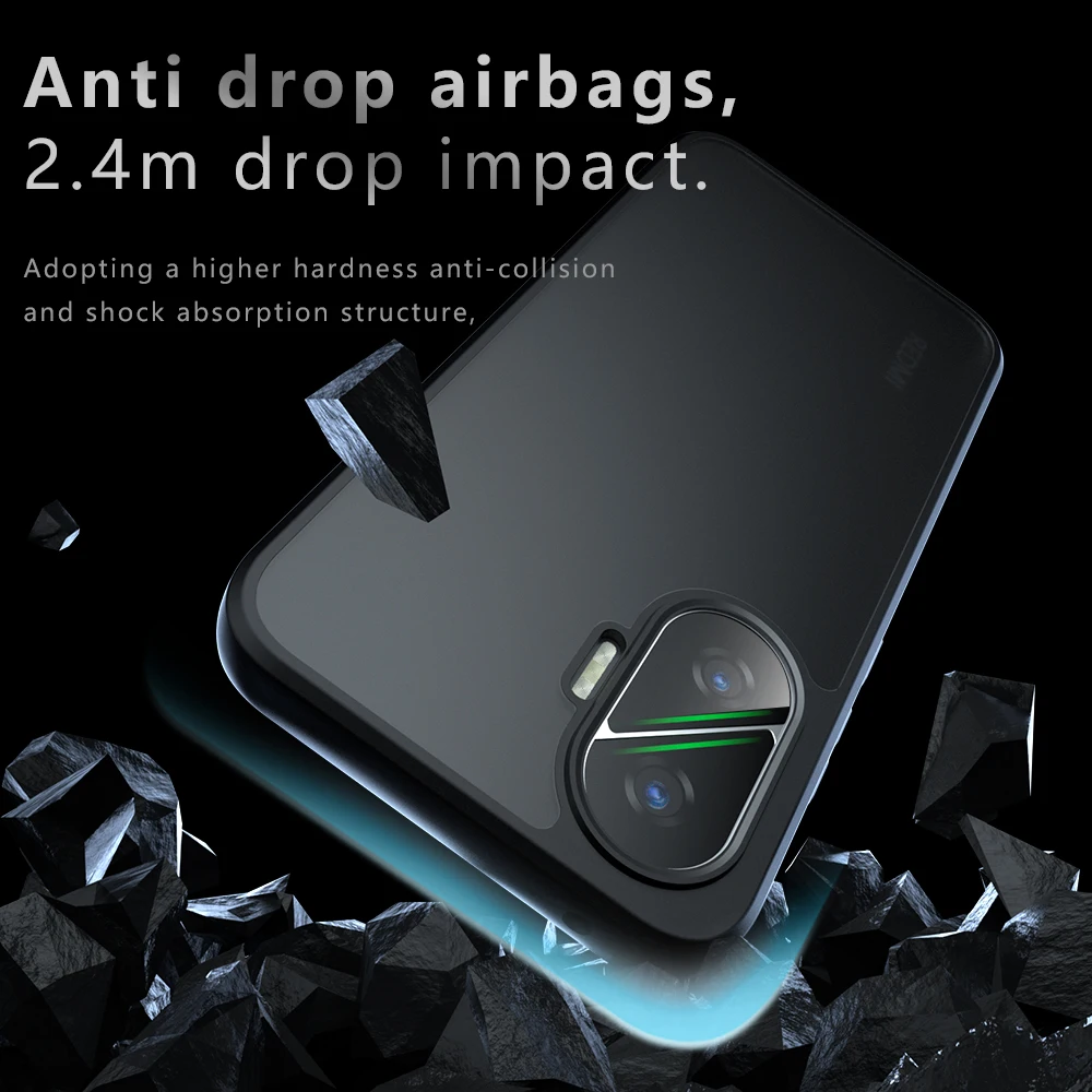 Luxury Matte Shockproof Translucent Phone Case with Soft TPU Frame and Hard Plastic