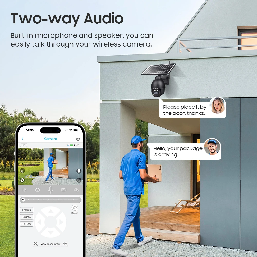 INQMEGA 6MP 12X Solar 4G Camera Wifi Security Metal Camera PIR Human Detection Dual Lens Solar Zoom Camera IP66 Weterproof Cam
