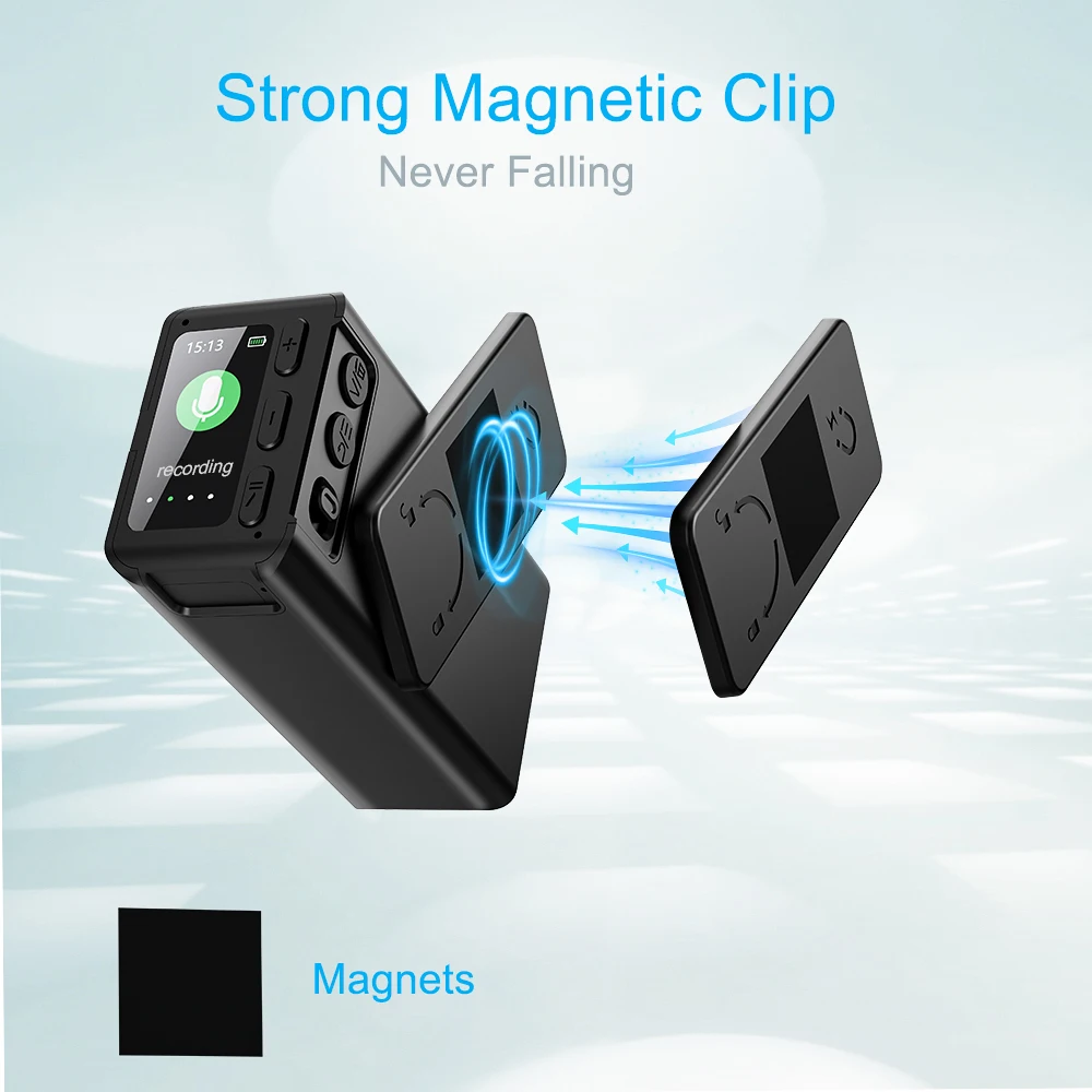 Vandlion V79 Voice Recorder 6000mAh Large Battery Capacity HiFi 451H Recording OTG WAV 1536kbps Magnetic Back Clip Dictaphone