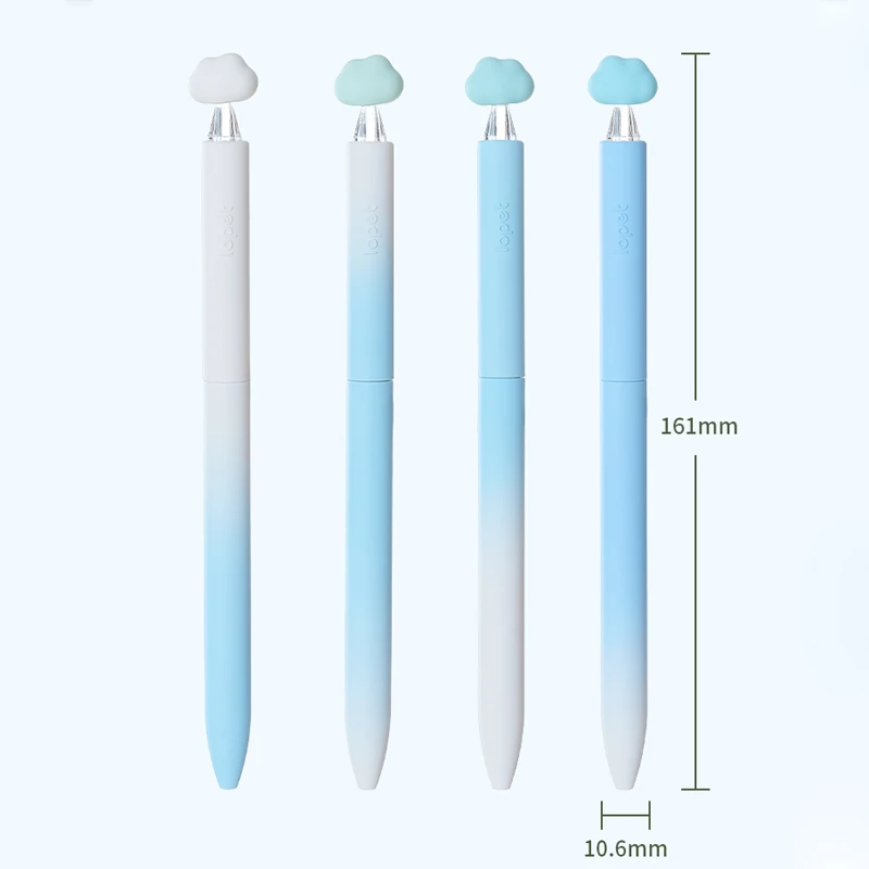 4 Pcs/Set Cute Clouds Design Gel Pens Creative Quick Dry 0.5mm Black Gel Ink Pen Pen for School Student Wrting Signature Pen