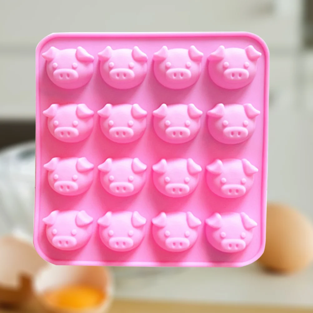 

Luxshiny Silicone Pig Cake Decorative Tray with 16 Cavities for Jell/Fondant/Candy/Chocolate and Ice Cubes