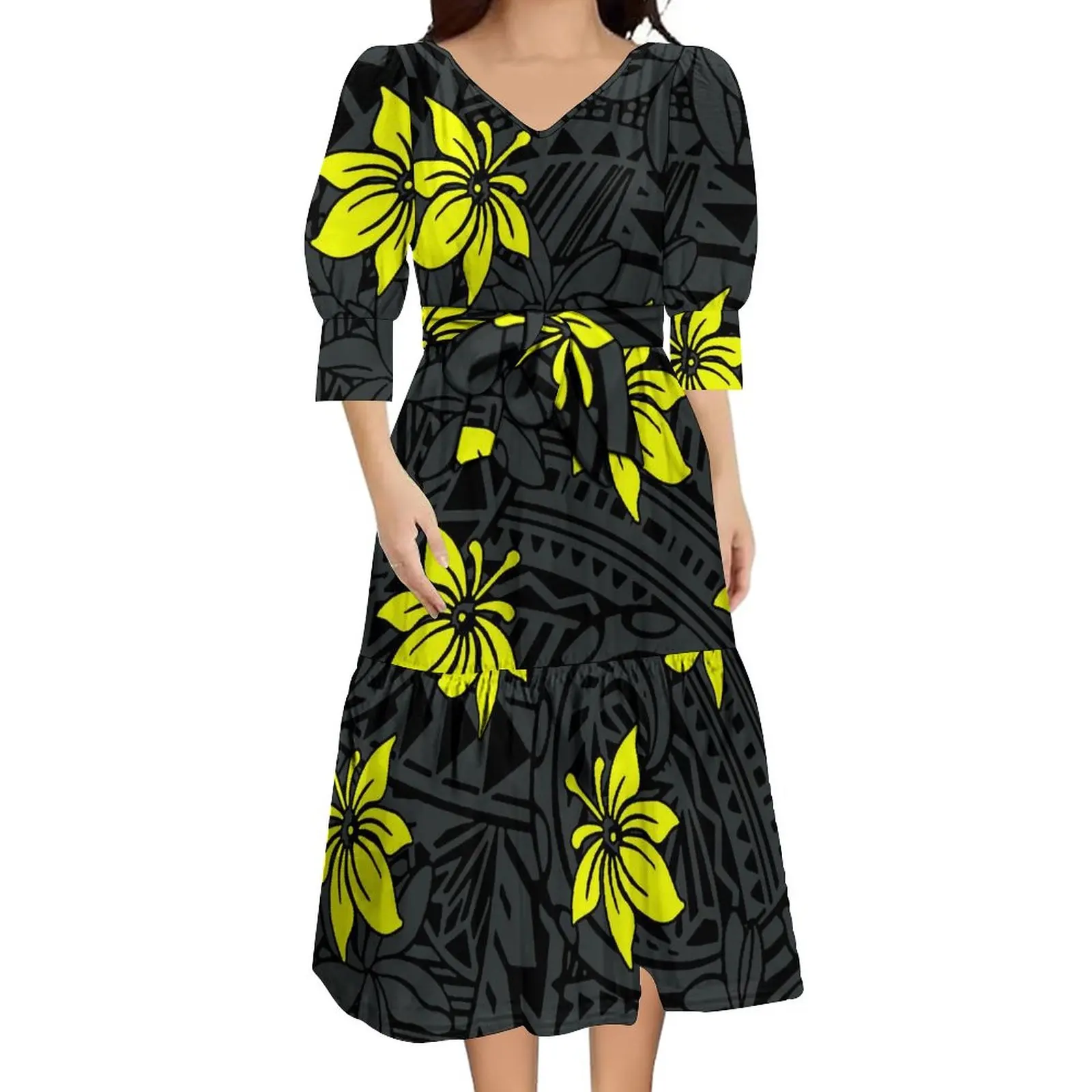 

Polynesian Women's Dress Loose Dress Vintage Tribal Ethnic Style Dress Skirt Summer Cool Fabric Breathable Skirt Women's Dress