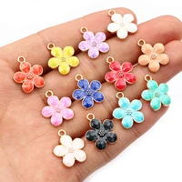 20pcs 17x14mm fleur charmes pendentif émail alliage petite fleur mignonne charmes bijoux bricolage accessoires résultats pour collier boucles d'oreilles 5