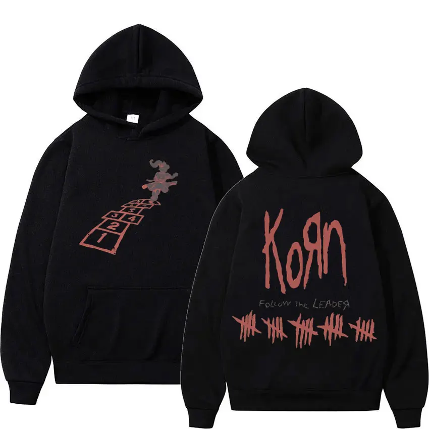 

Толстовка мужская с длинным рукавом, Классическая модная худи в стиле рок-группы Korn, винтажный пуловер из металла, флисовая Свободная кофта, уличная одежда унисекс