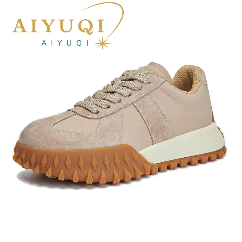 AIYUQI Sneakers Ladies Anti Slip 2024 Spring New Genuine Leather Women Sneakers Thick Sole Forrest Gump Shoes Women