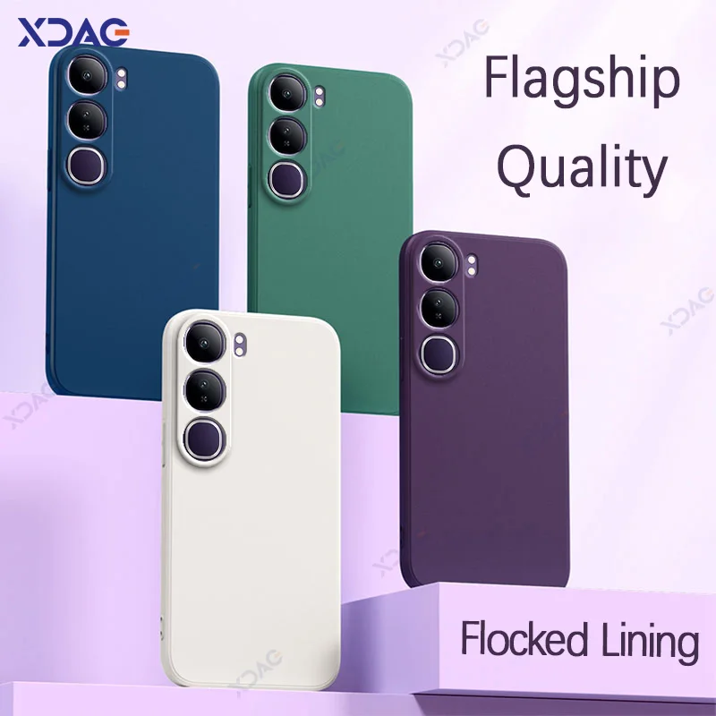 Original Handyhüllen für VIVO V40 SE 80 W 5G Europa V40SE 360 Weiche, luxuriöse, quadratische Flüssigsilikon-Rückseite, wasserdichte Tasche