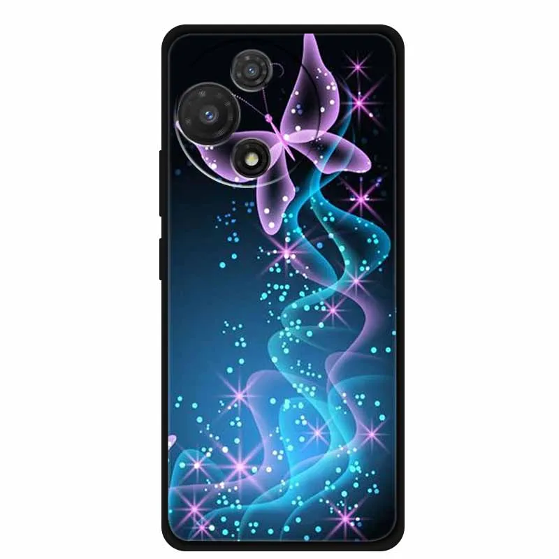Black Soft Silicone TPU Phone Case with Cool Wolf Design - Shockproof and Protective Cover