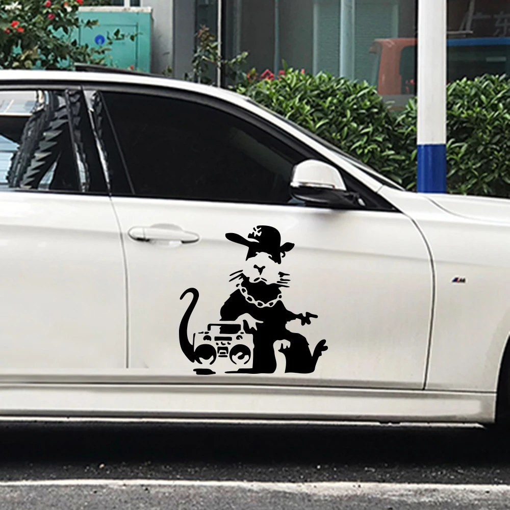 

Graffiti Banksy Rat Car Sticker Decal Street Art for Door Body Side Hood Bonnet Bumper Vinyl Decor
