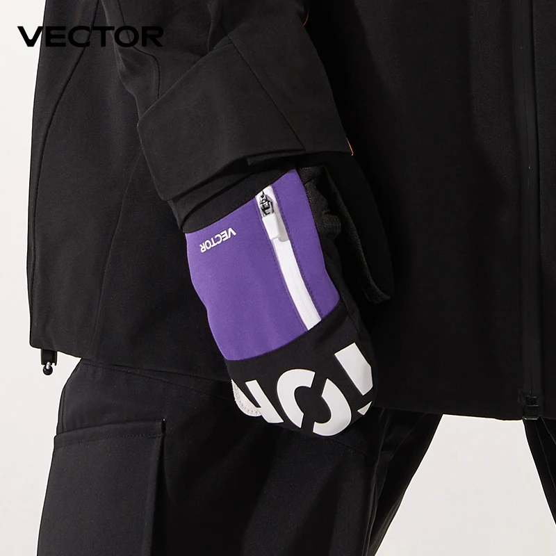 Vector Women Men Outdoor Double Board Snowboard Kevlar Waterproof Wear-resistant Semi Detachable Gloves 3M Cotton 6