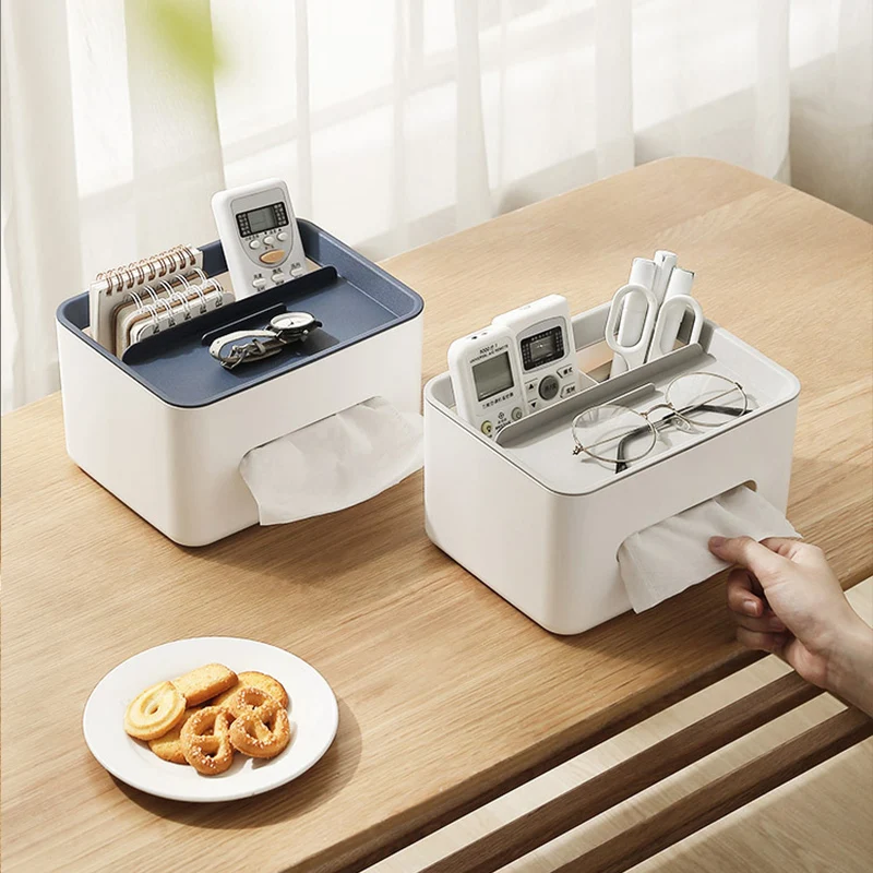 

Multifunctional Tissue Box Living Room Desk Organiser Remote Controller Glasses Pencil Holder Desk Organizer Storage Box