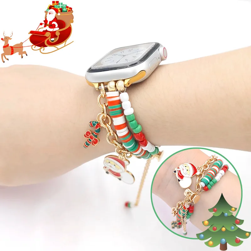 Festive Stainless Steel Holiday Watch Bracelet