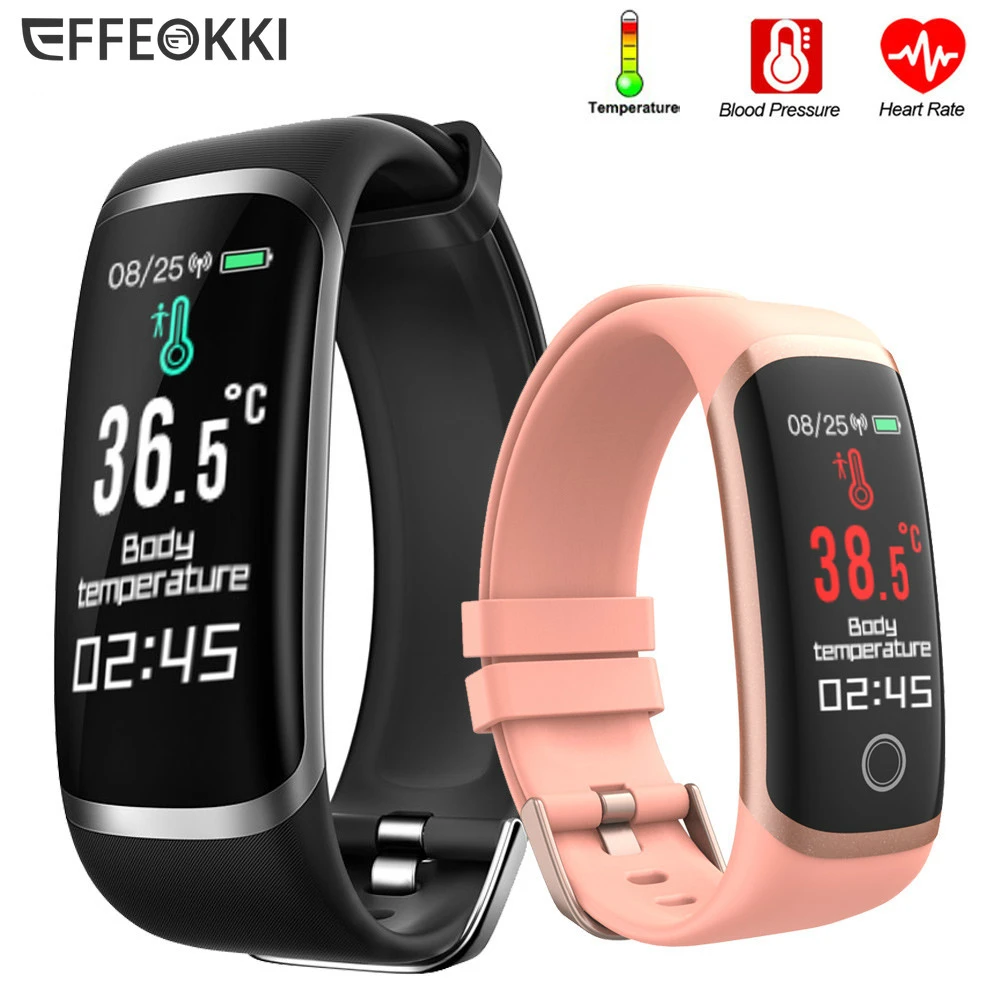 EFFEOKKI Wearfit 2.0 Smart Bracelet Watch Children Kids Step Counter Heart Rate Thermometer Screen Touch Fitness Band Tracker