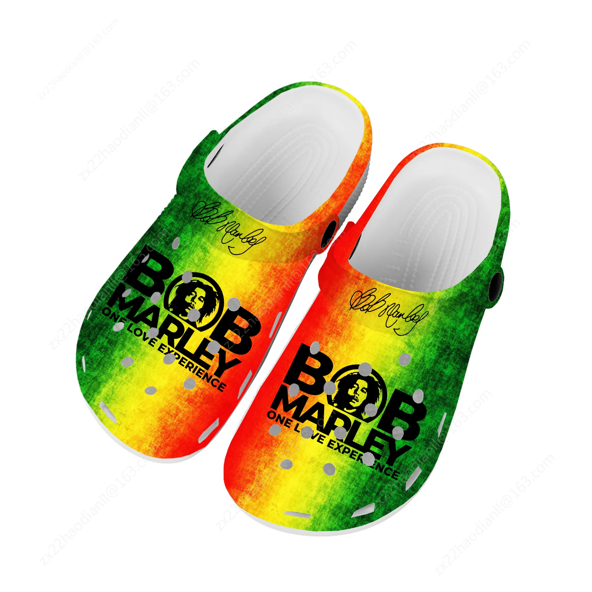 Bob Marley Reggae Rasta Music Singer Home Clogs Custom Water Shoes Mens Womens Teenager Shoe Garden Clog Beach Hole Slippers