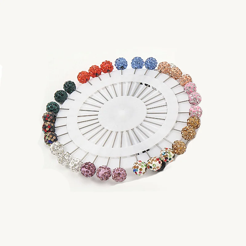 30Pcs/Set Crystal Ball Brooch Pin Muslim Hijab Scarf Pins Clip Wedding Pins  For Women Hijab Pins With Hat Ladies Accessories - AliExpress