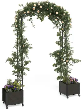 Span Garden Arch Trellis for Climbing Plants, Metal Wedding Arch Flowers Frame Backdrop Stand,Balloon Decor Garden Arch Arbor 1