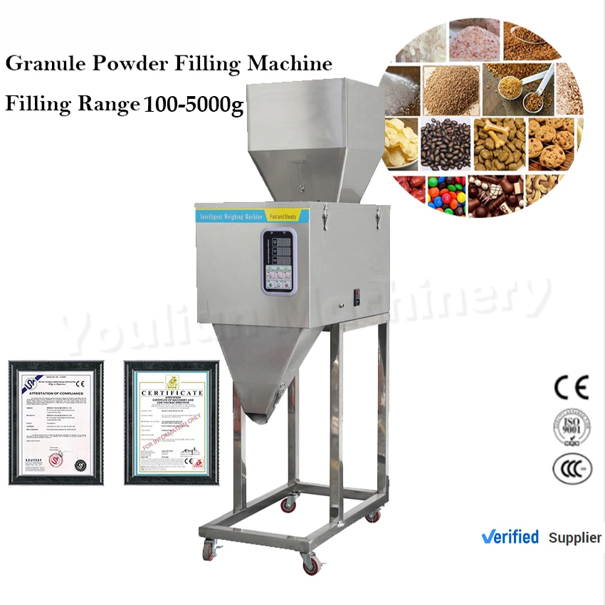 

100-5000g FZ-5000 Powder Granule Particles Filling Weighing Pack Machine For Nut Specis Coffe Bean Sugar Candy Hardware Pet Food
