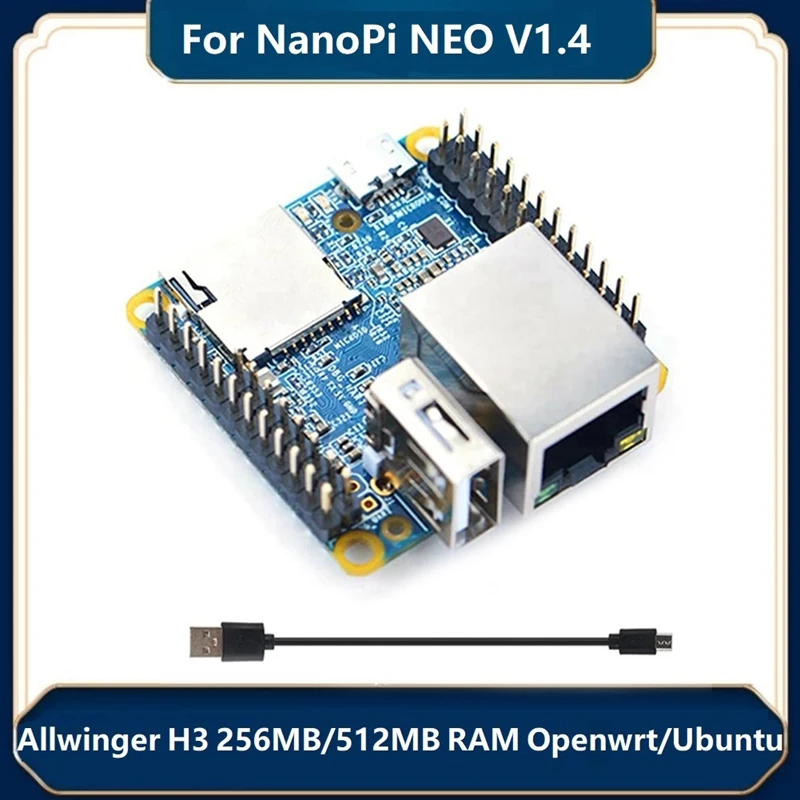 

Для Nanopi NEO V1.4 RAM Allwinger H3 Quad Core Openwrt/LEDE/Ubuntu/Armbian макетная плата с кабелем Micro-USB