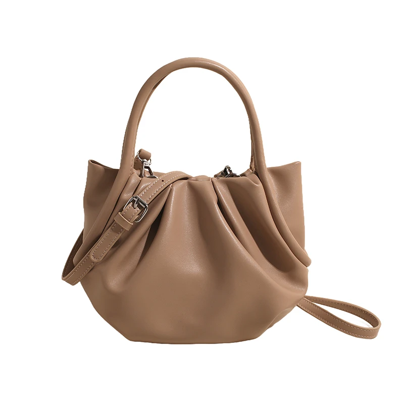 

Simple Pleated Leather Women's Handbag Luxury Designer Shoulder Bag Fashion Brand Travel Shopping Bag Ladies Casual Tote Bag