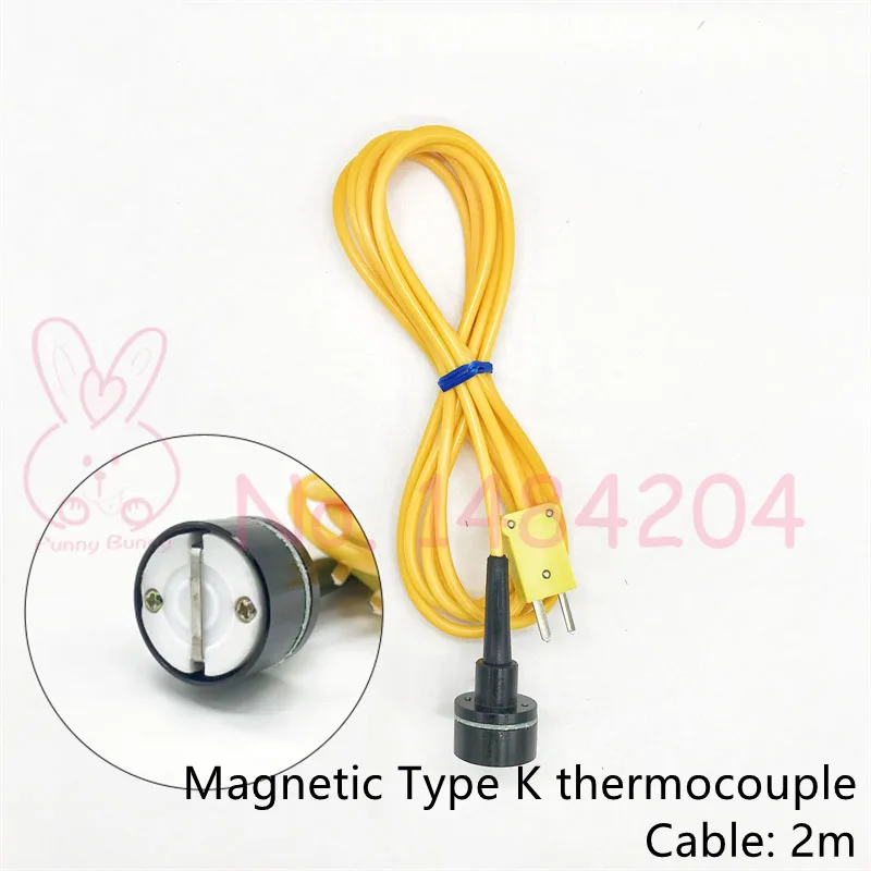 

Magnetic Thermocouple Type K -50~260°C Handheld Surface Temperature Sensor Probe DIA 23mm 2M Cable with Miniature Connector