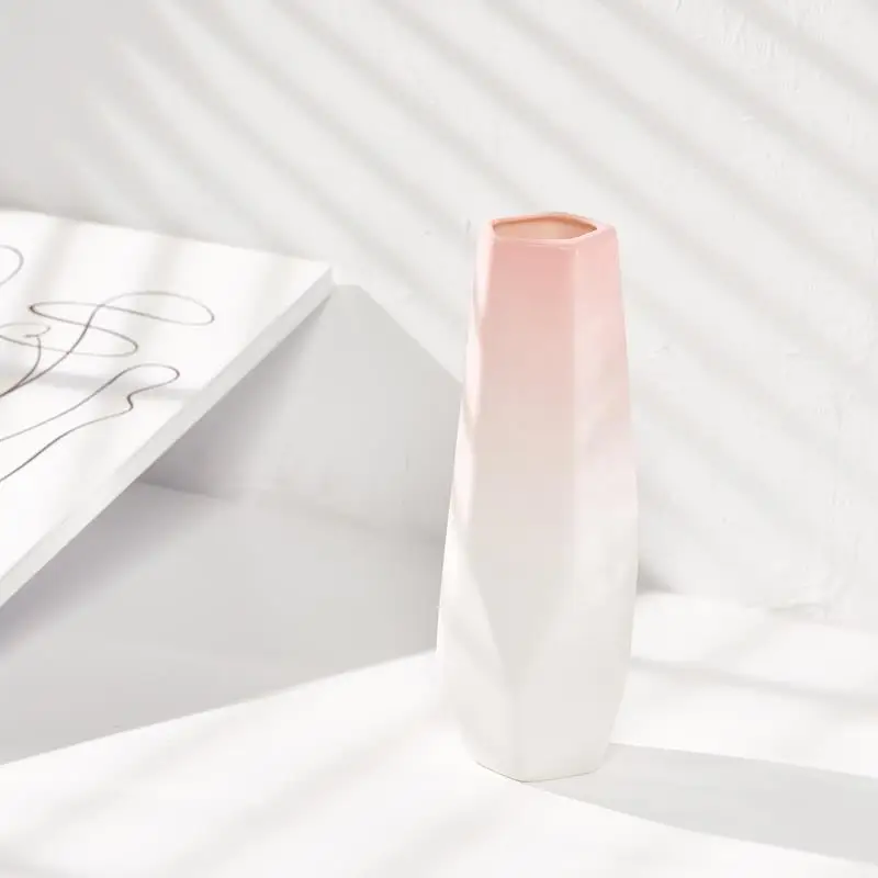 Nordic Gradient Color Vase Flower Aesthetic Hydroponic Ikebana Modern Small Vase Design Creativity Vazen Luxury Home Decor FYVS 5