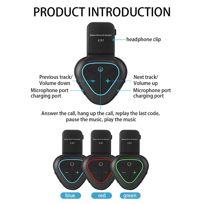 Motorcycle Summer Helmet Special Bluetooth Headset Portable CVC Smart Noise Cancelling Takeaway Headset_voghion.com
