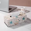 Nordic Colorful Shell Tissue Box Handmade Mother-of-pearl Pumping Paper Box Home Living Room Coffee Table Storage Supplies 3