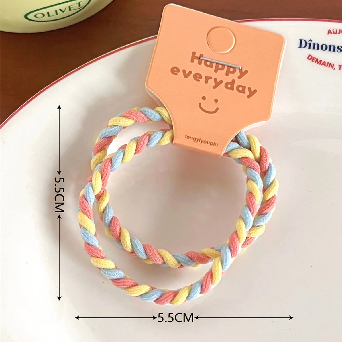 Vibrant Braided Elastic Hair Ties - Durable, Non-Slip Ponytail Holders