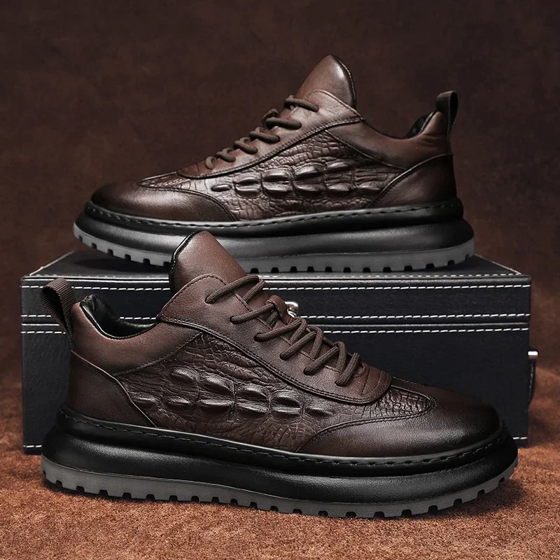 Leisure Leather Shoes for Men Casual Sneakers Fashion