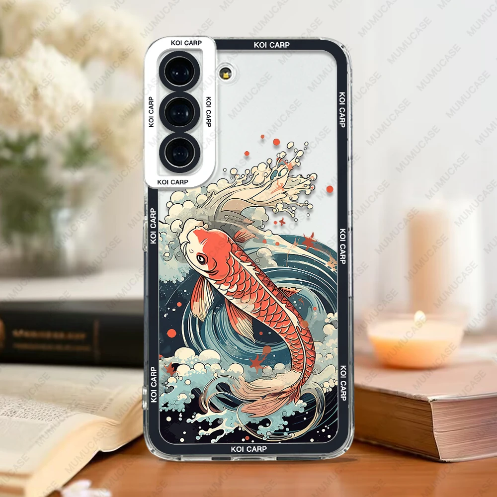 thumbnail image 1 of Case For Samsung Galaxy S24 S20 S21 FE S22 S23 Ultra A32 A33 A50 A52 A53 A73 A54 A14 Soft Cover Koi Carp, 1 of 5