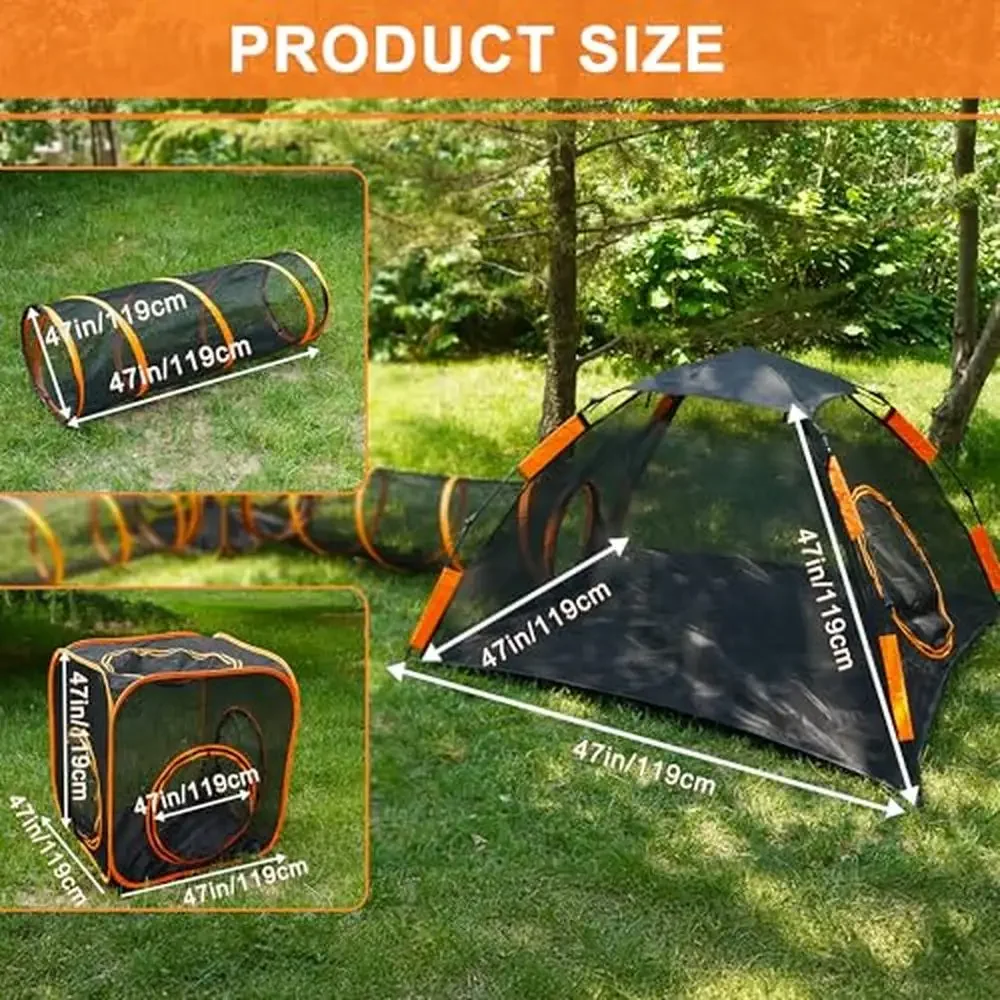 Portable Cat Playpen Outdoor Enclosure Tunnel Tent Kit