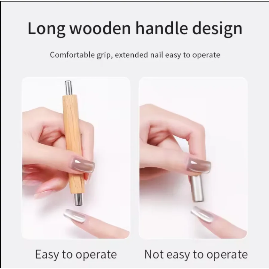 1 PCS Wooden Nail Art Magnets Double-end Magnet for Nail Effects Art Magnetic Bar Cat's Eye Gel Special Magnet Manicure too