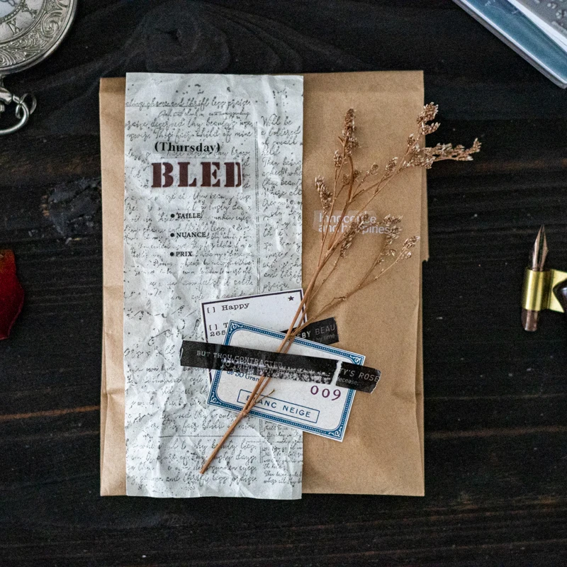 Yofun 11 개/대 불완전한 시 빈티지 텍스트 스탬프 10 장 재료 논문 크리 에이 티브 DIY 저널 콜라주 스크랩북 diy