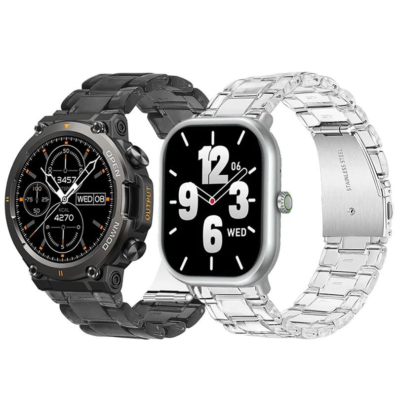 

Браслет из прозрачной смолы для Zeblaze GTS 3 Pro, ремешок для Zeblaze Vibe 7 Pro/Lite, браслет для ZeblazeBtalk 2 Lite, браслет для плавания zeblaze
