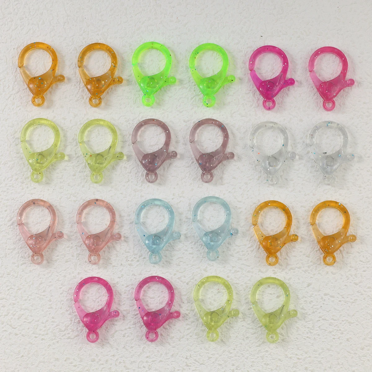 

10/20/30Pcs Colourful Acrylic Lobster Buckle Bag Keychain Connector For Making Bracelet Jewelry Pendant DIY Accessories 25MM