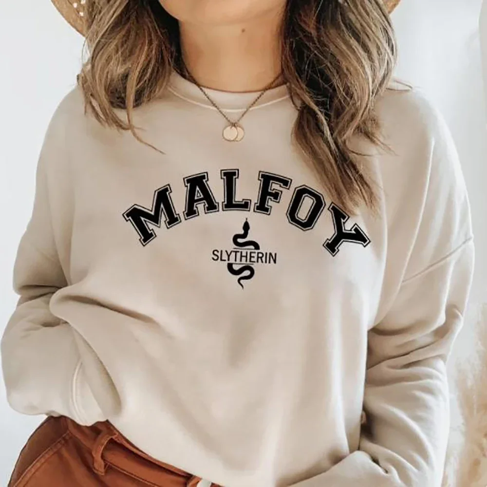 Malfoy Sweatshirt House Sweatshirts Dark Academia Crewneck College Sweatshirt Unisex Long Sleeve Pullover Autumn Winter Hoodies 2