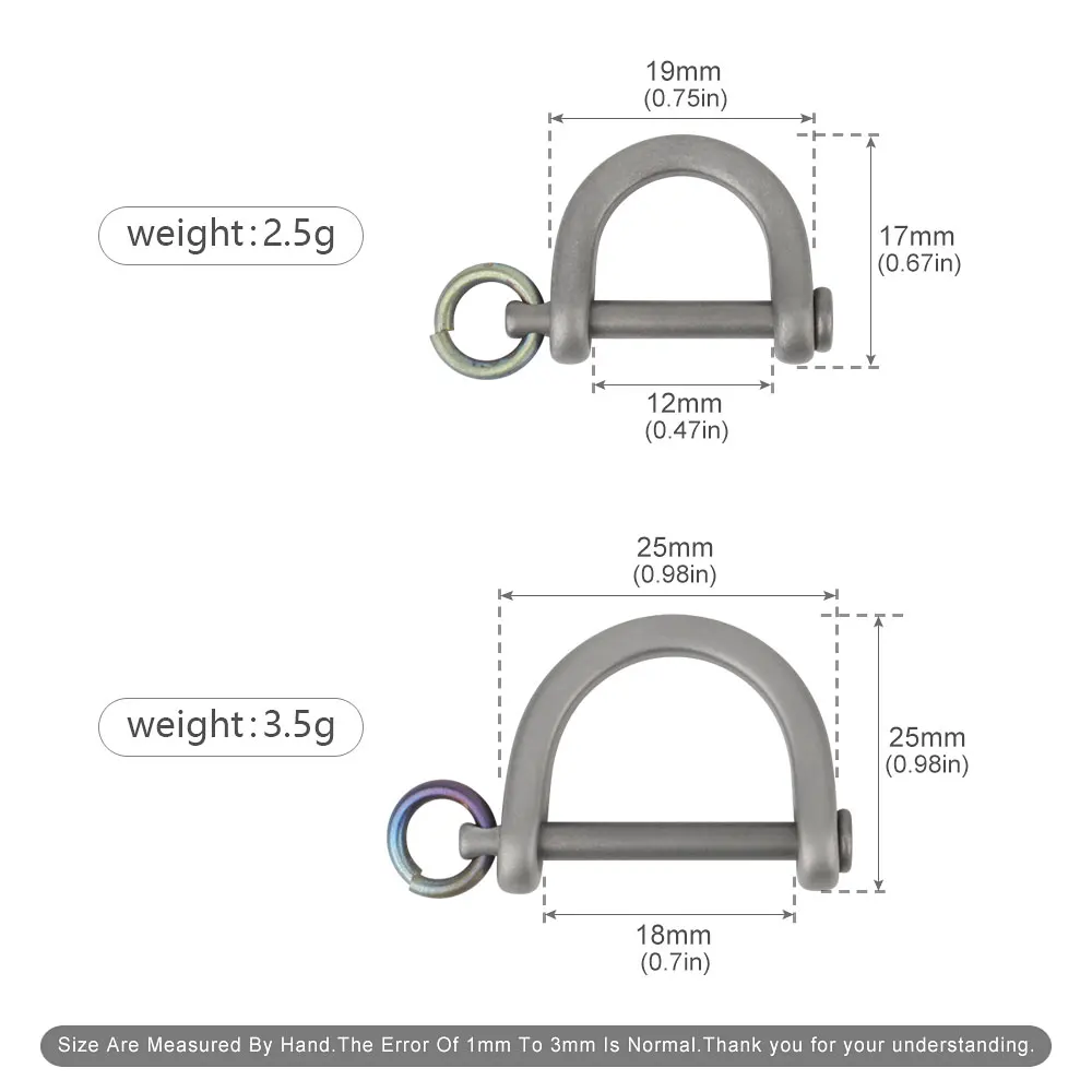 Portable Titanium Alloy Horseshoe Buckle D-shaped Waist Buckle Car Key Ring Accessories Pendant EDC Outdoor Tools