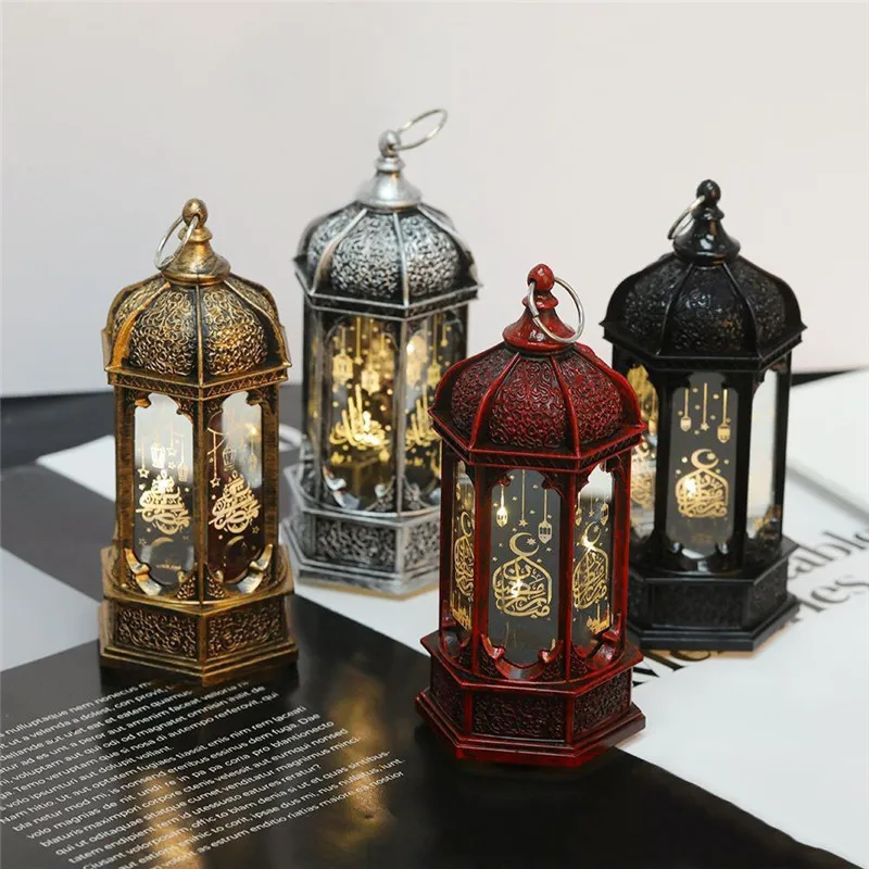 Ramadan Festival LED Light Ornament Hanging Lantern Eid Mubarak Decorative Led Lights Islam Muslim Holiday Lighting Supplies