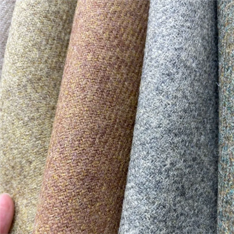 Spring and Autumn small suit one side all wool cashmere fabric twill tweed fragrance mixed color fashion woolen cloth