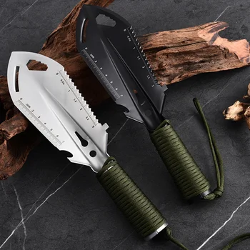 Camping Portable Engineer Shovel, Field Survival Tools, Outdoor Stainless Steel Multi-functional Small Tactical Hand Shovel 2