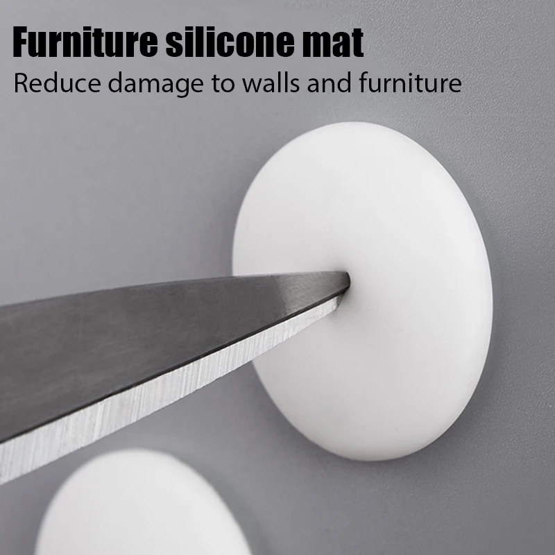 10PCS White Door Stops Rubber Wall Protectors Guards Self Adhesive Door Handle Bumper Stoppers Protective Plug Non-slip Muffler