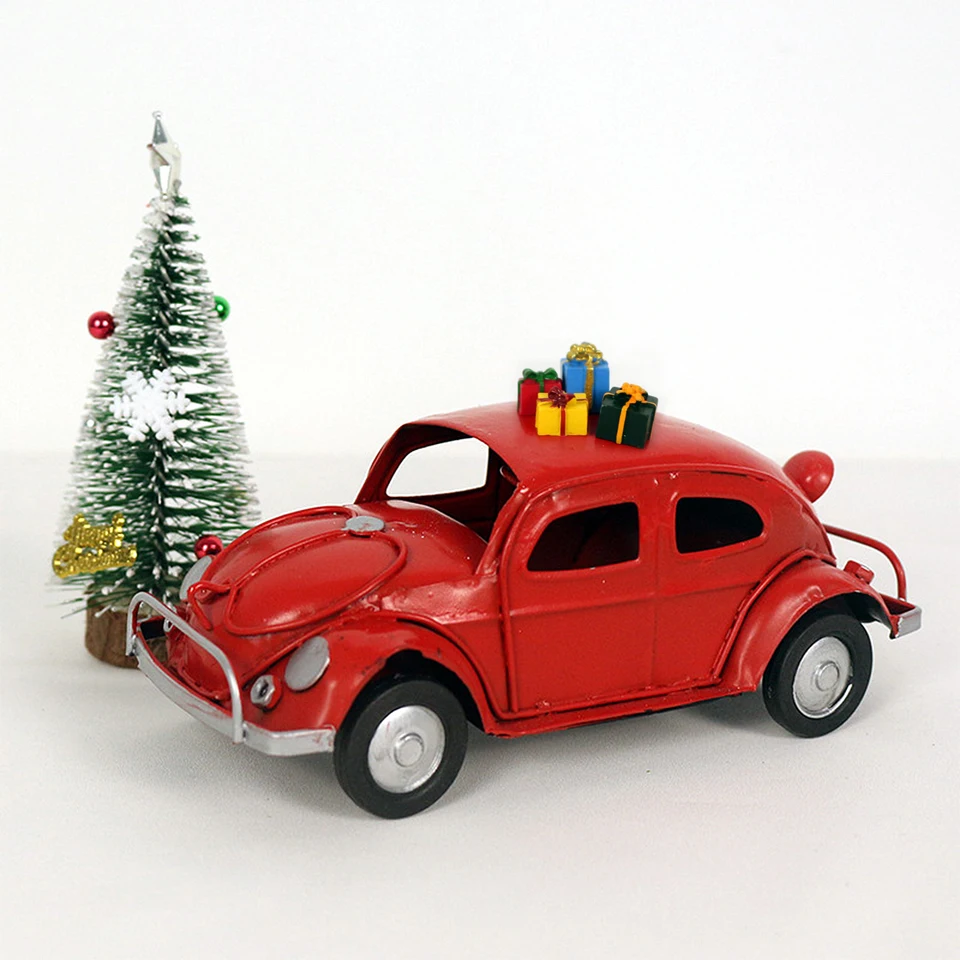 SURENHAP Modèle De Voiture Pick-up En Métal Rouge Décor De Camion Rouge Vintage 1:32