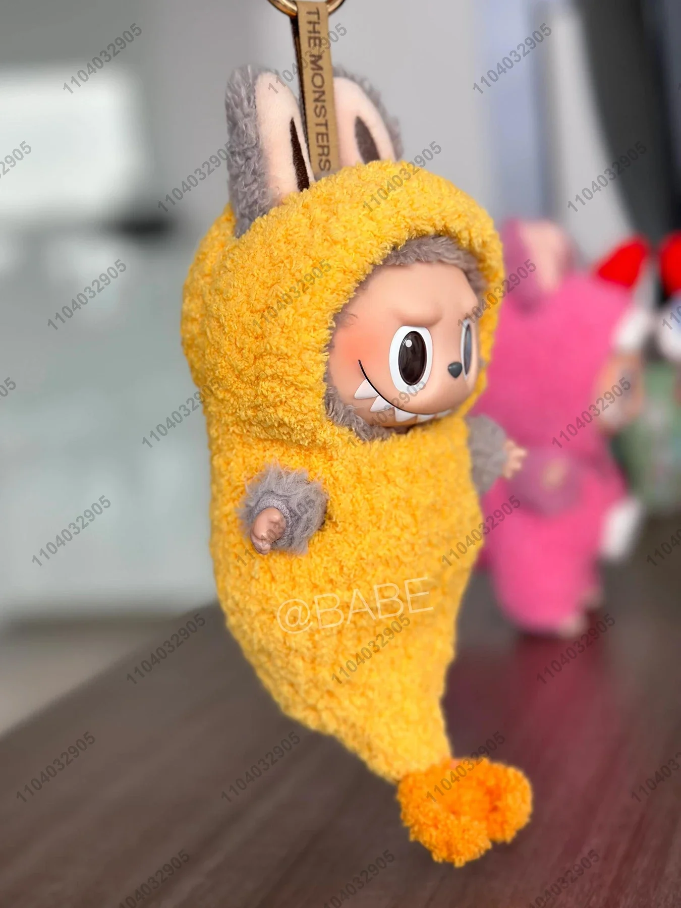 Labubu The Monster Fried Shrimp Costume Tempura Clothes 1:1 Original Replica Vinyl Doll Action Figure Bag Charm Pendant Gift