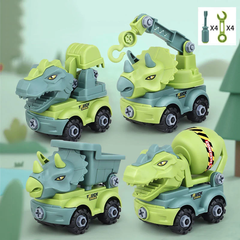 pixar cars diecast Car Toy Dinosaurs Transport Car Dinosaur Engineering Truck Can Be Assembled and Disassembled Toys Educational Toys gifts for Kid circle b diecasts