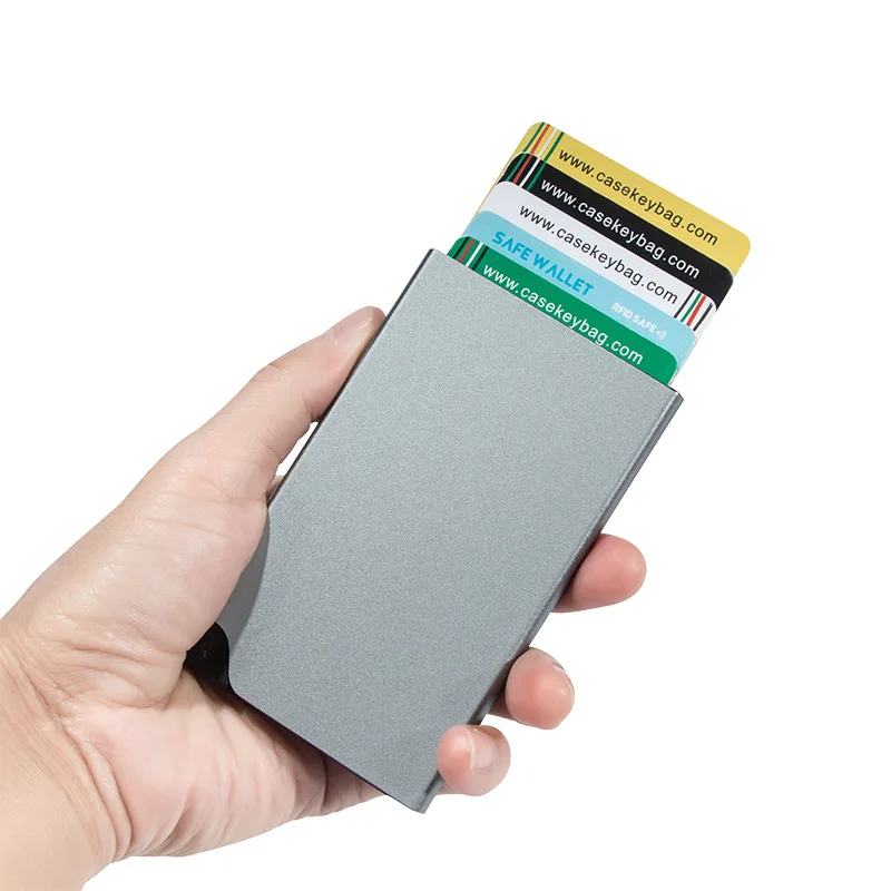 Automatic Business Card Holder Hand Push Case ID Passport Bag Fashion Aluminum Alloy Bank Container Creative Gift