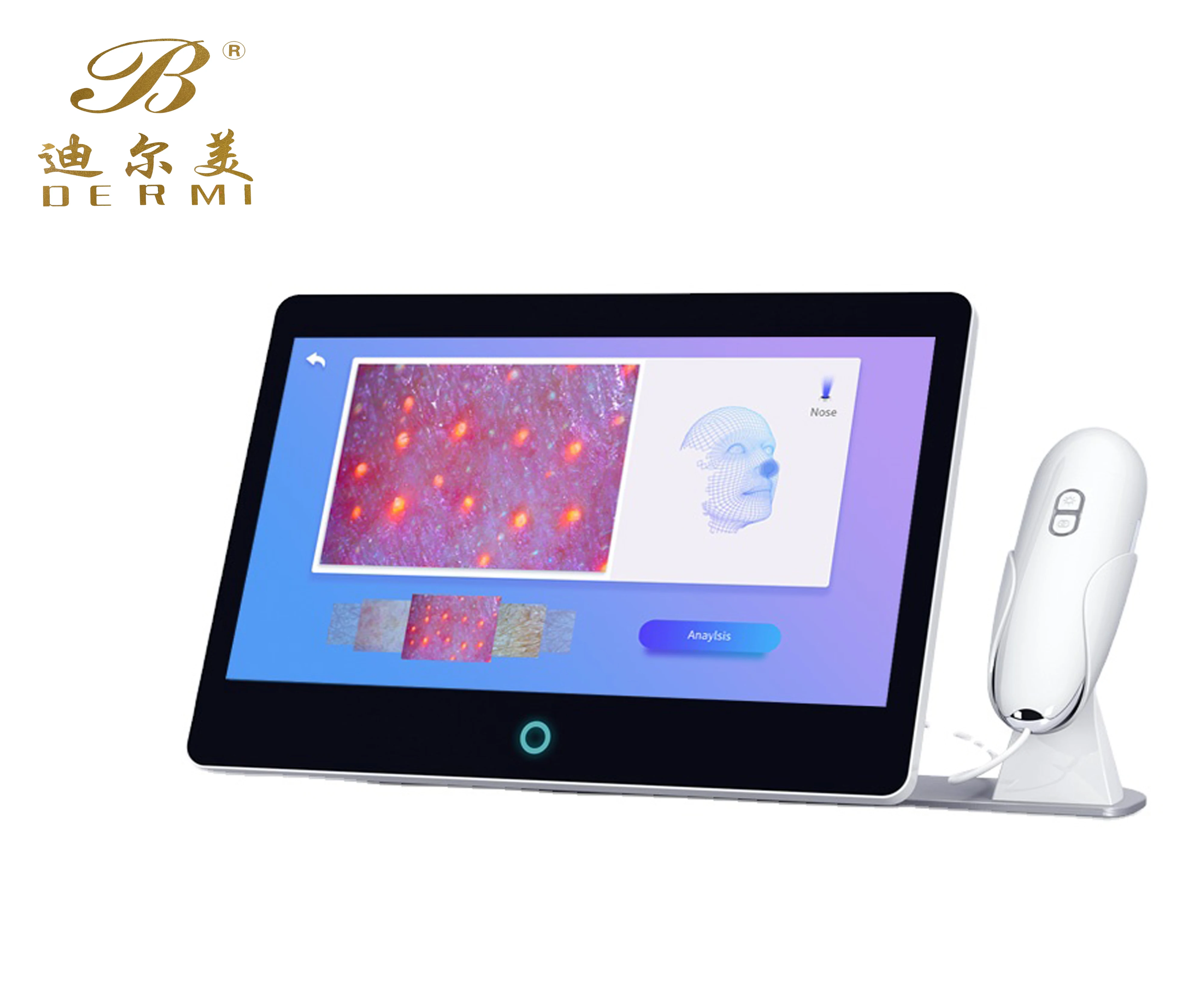 13.3-inch large screen #Test Report sent to mobile phone # 3D Digital Facial Skin Analyzer intelligent system